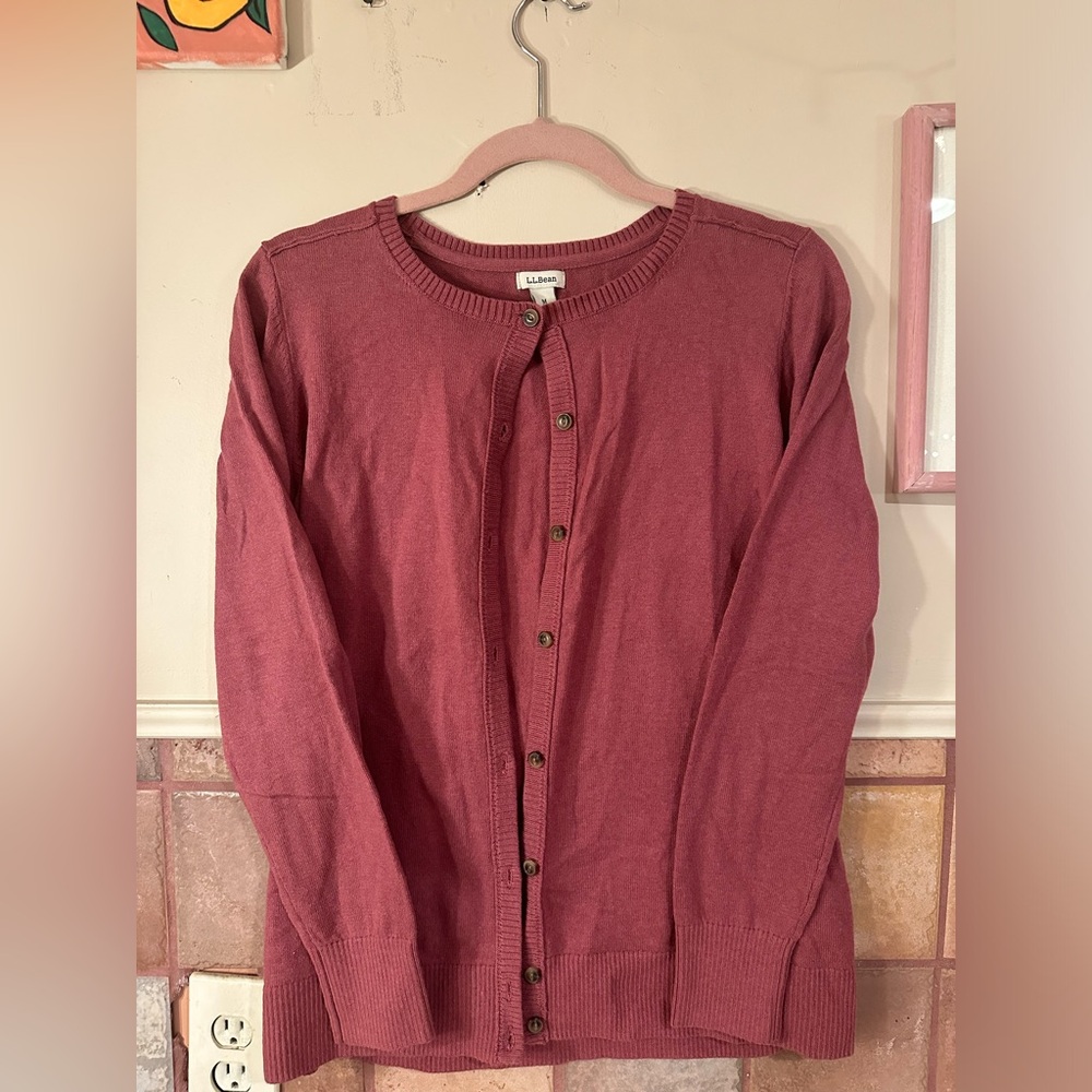 Vintage L.L Bean button up cardigan burgundy women’s
